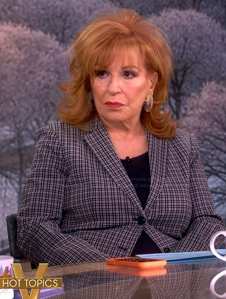 Joy's gray check print blazer on The View