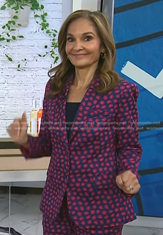 Joy’s navy floral blazer and pant suit on Today