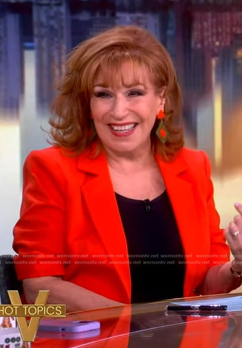 Joy's red short sleeve blazer on The View