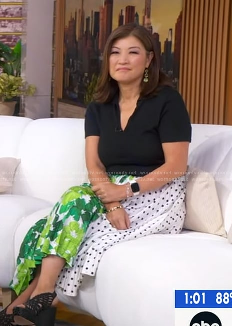 Juju’s mixed print skirt on Good Morning America