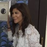 Julie’s white floral lace cardigan on Big Brother