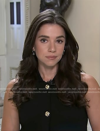 Julie's black collared vest top on NBC News Daily