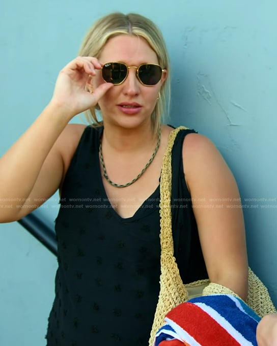 Kacie's black polka dot tank dress on The McBee Dynasty Real American Cowboys