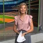 Kate’s pink ruffle top and grey skirt on NBC News Daily