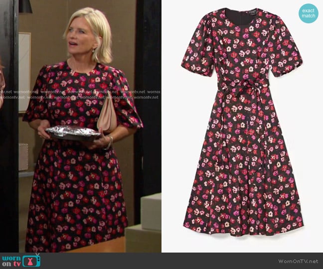 Kate Spade Fall Poppies Matinee Dress worn by Kayla Brady (Mary Beth Evans) on Days of our Lives