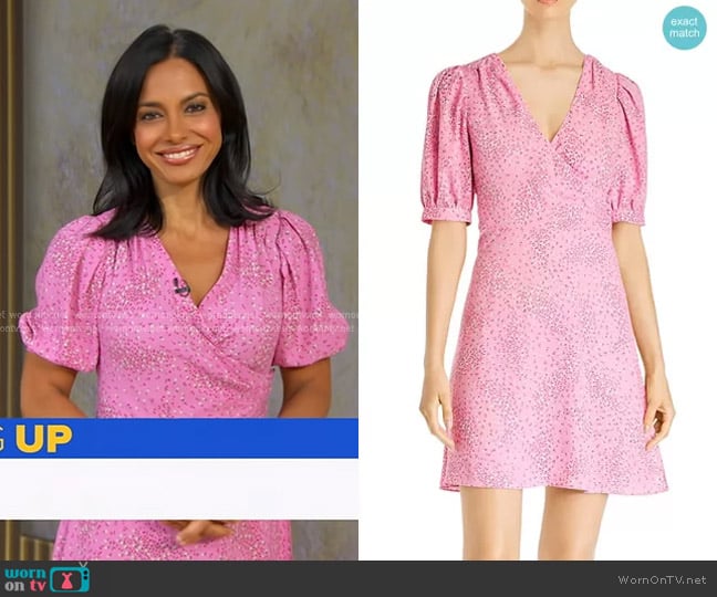 Kate Spade Meadow Puff-Sleeve Floral Wrap Dress worn by Dr. Tara Narula on Good Morning America