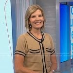 Kate’s beige contrast trim top on NBC News Daily