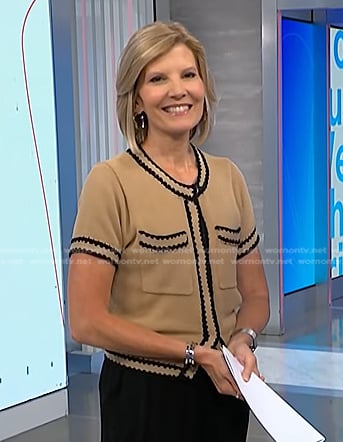 Kate’s beige contrast trim top on NBC News Daily