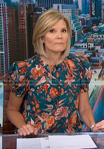 Kate's green floral top on NBC News Daily