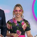 Katie Linendoll’s black floral print top on Today