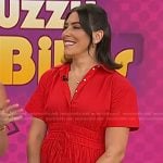 Katie Stilo's red smocked waist shirtdress on Today