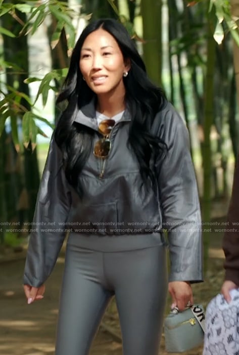 Katie’s gray jacket and leggings on The Real Housewives of Orange County