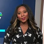 Kay Angrum’s black floral wrap dress on NBC News Daily