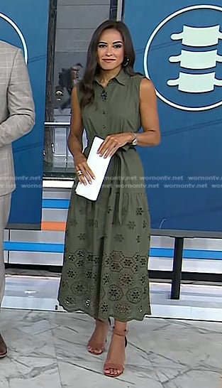 Kaylee’s army green eyelet dress on Today