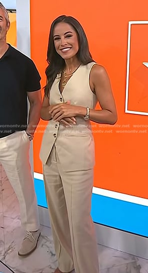 Kaylee's beige vest and pants on Today