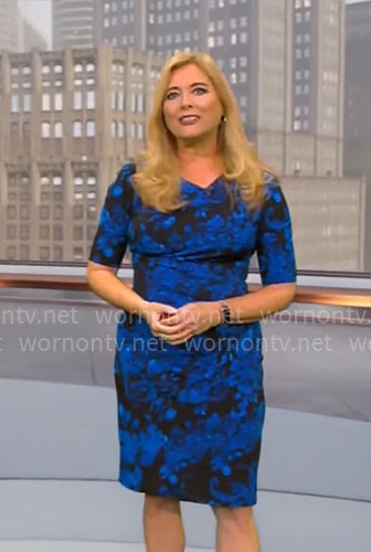 Kelly Cass's blue floral dress on CBS Mornings