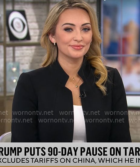 Kelly O’Grady’s black jacket on CBS Mornings