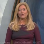 Kelly Cass’ purple colorblock dress on CBS Mornings