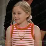 Kelly’s red striped tank top on The Bold and the Beautiful
