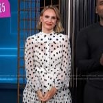 Keltie’s white polka dot print mini dress on E! News