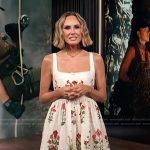 Keltie’s white floral print linen dress on E! News