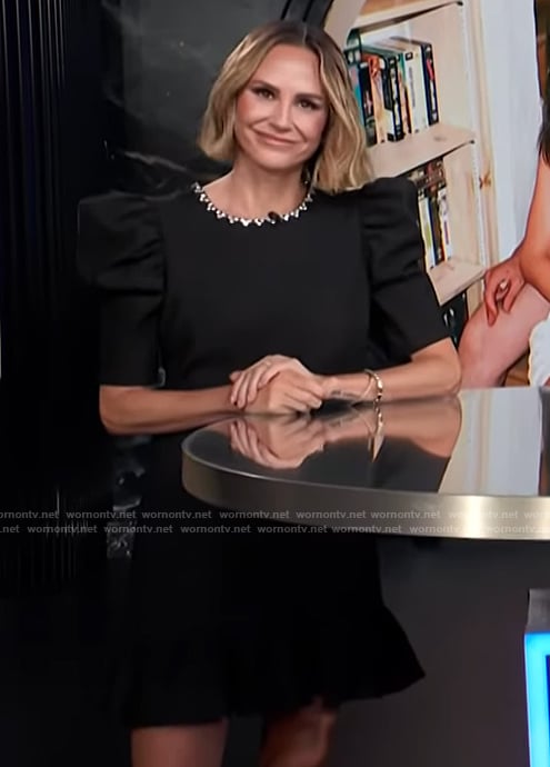 Keltie's black embellished neckline dress on E! News