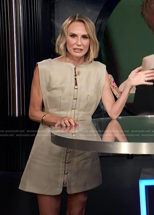 Keltie's khaki button front mini dress on E! News