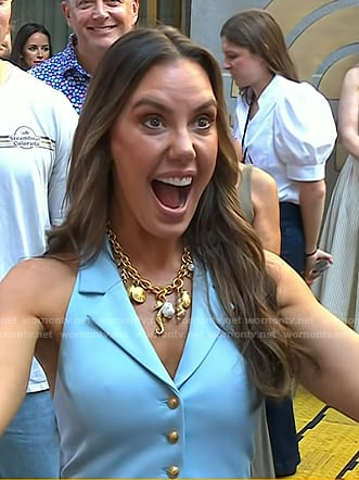 Kendra Scott’s blue vest top and necklace on Today