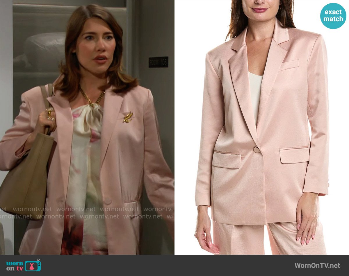 Kenneth Cole Satin Jacket worn by Steffy Forrester (Jacqueline MacInnes Wood) on The Bold and the Beautiful