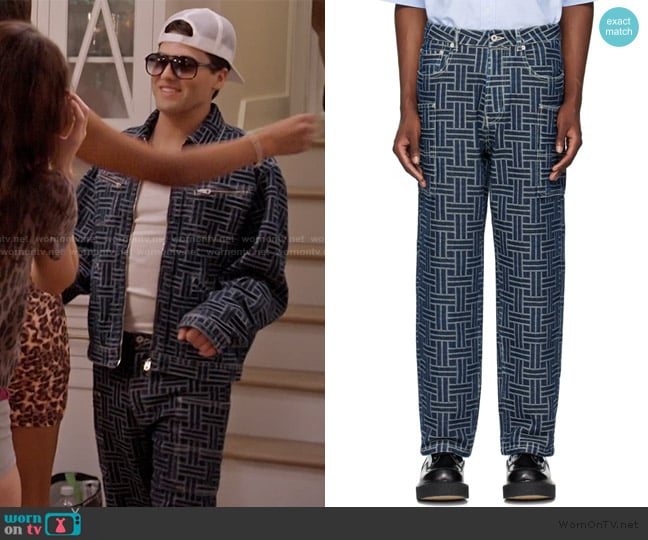 Kenzo Blue Paris Cargo Monkey Jeans worn by Brooks Marks on Next Gen NYC
