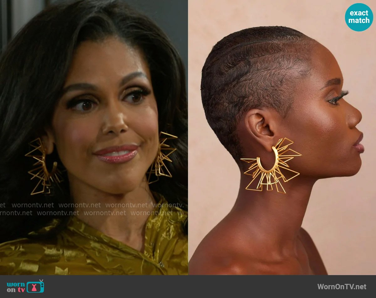 Khoi Large Simi Hoop worn by Dani Dupree (Karla Mosley) on Beyond the Gates