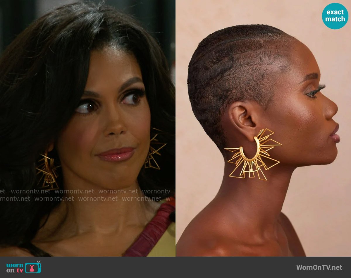Khoi Large Simi Hoop worn by Dani Dupree (Karla Mosley) on Beyond the Gates