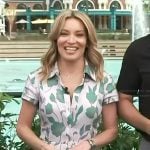 Kit’s pink floral print shirtdress on Access Hollywood