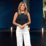 Kit’s white button detail white pants on Access Hollywood
