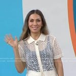 Melissa’s white open knit short sleeve cardigan on Today