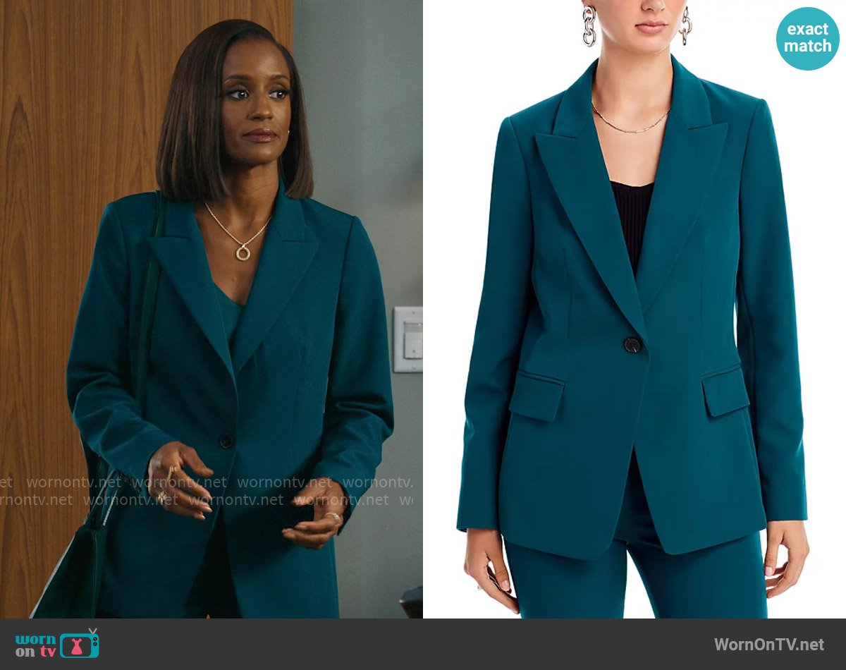 Kobi Halperin Jordi Jacket in Sea Moss worn by Olympia (Skye P. Marshall) on Matlock