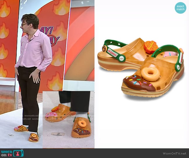 Krispy Kreme x Crocs Classic Clog in Golden Hour worn by Sean Hickey on Today
