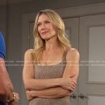 Kristen’s beige square neck midi dress on Days of our Lives