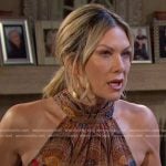 Kristen’s brown print halter top on Days of our Lives