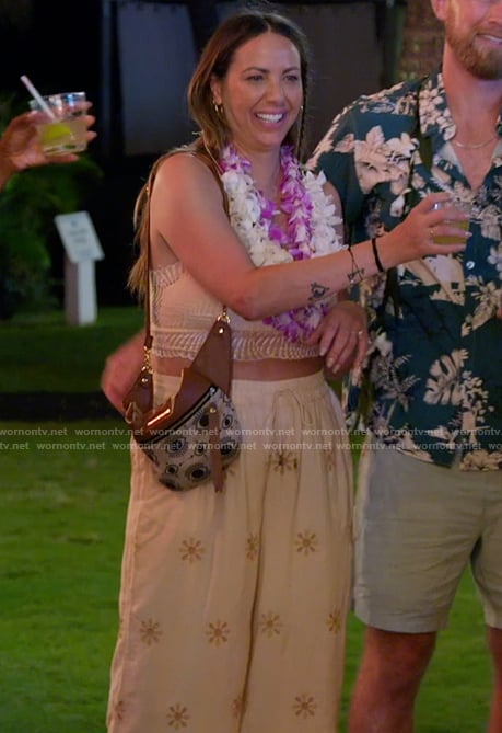 Kristen's beige embroidered pants on The Valley