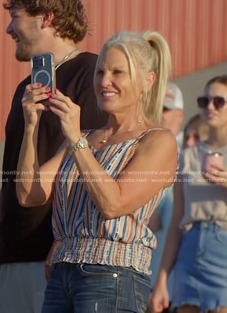 Kristi's striped cami top on The McBee Dynasty Real American Cowboys