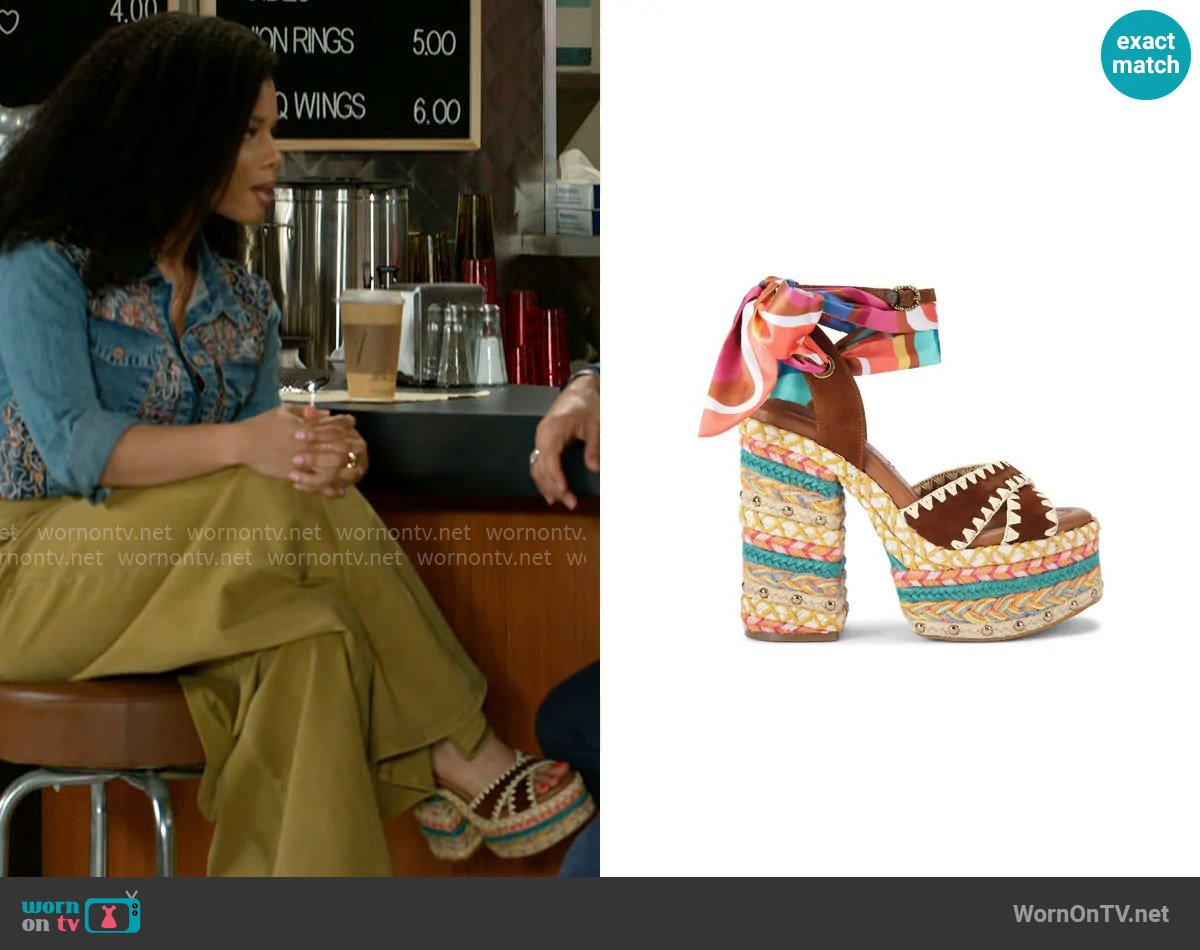 Kurt Geiger Chelsea Platform Sandal worn by Eva Thomas (Ambyr Michelle) on Beyond the Gates