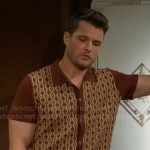 Kyle’s brown printed shirt on The Young and the Restless