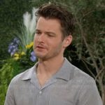Kyle’s striped button down shirt on The Young and the Restless