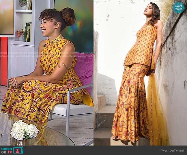 KYNAH x Drishti & Zahabia Aiza Sharara Set worn by Shan Boodram on Today