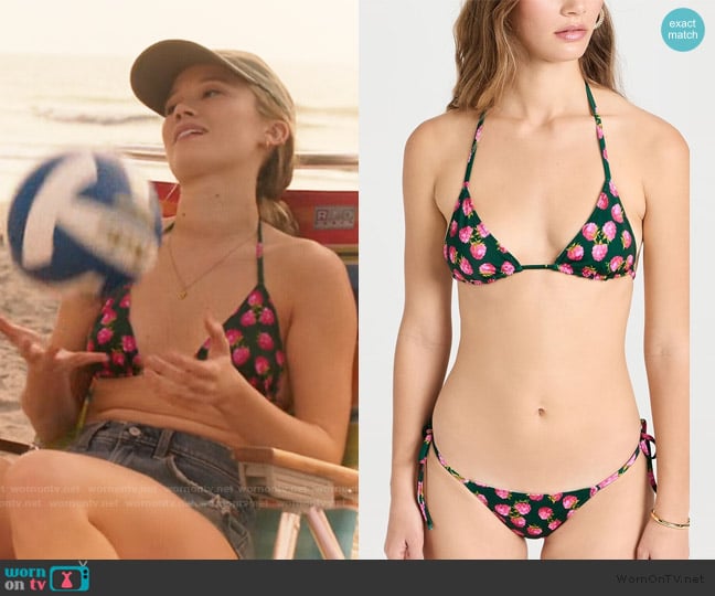 LA DoubleJ Reversible Triangle Bikini Top worn by Taylor Jewel (Rain Spencer) on The Summer I Turned Pretty