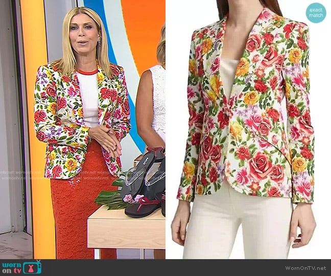 L'Agence Chamberlain Floral Blazer worn by Jill Martin on Today