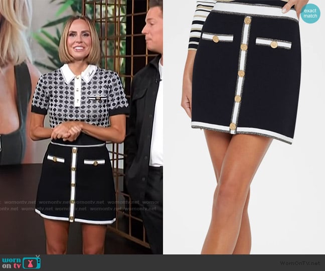 Keltie’s contrast mini skirt on E! News