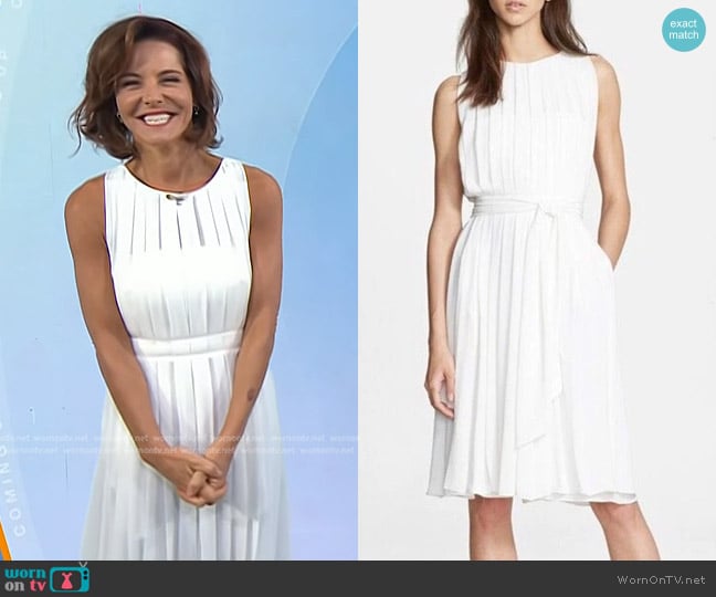 L'Agence Pleated Flowy Crepe Dress worn by Stephanie Ruhle on Today