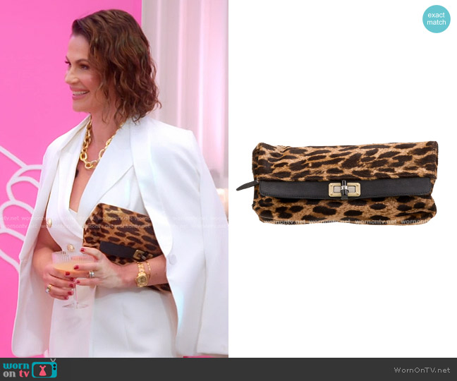 Lanvin Pony-style Calfskin Clutch Bag worn by Julia Lemigova (Julia Lemigova) on The Real Housewives of Miami